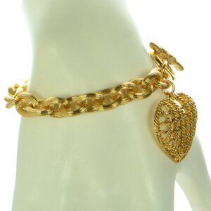 Jennifer Behr Gold-tone Heart Charm Bracelet